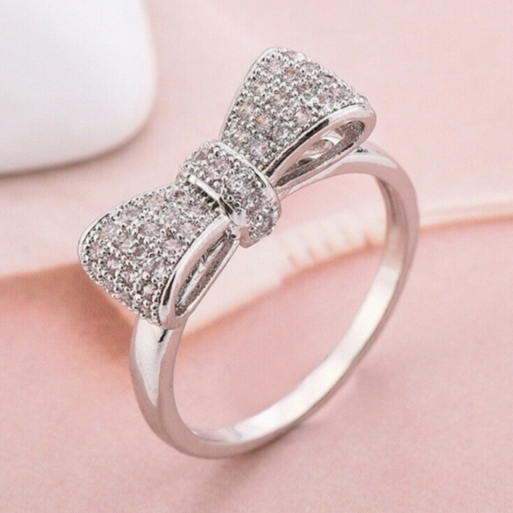 💍💎NEW Bowknot Silver White Sapphire Rings